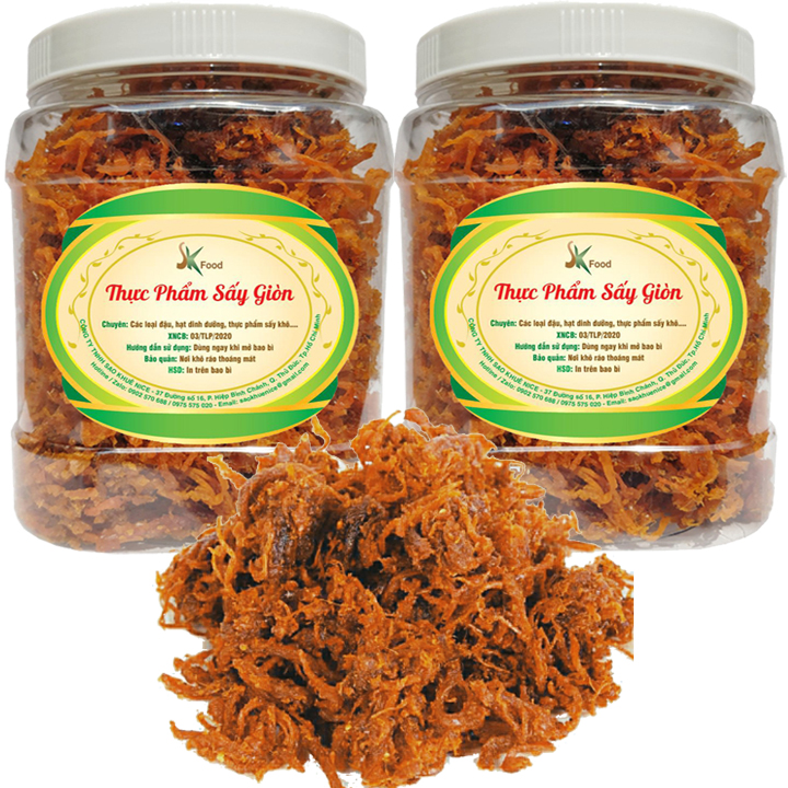 1KG 2 HŨ KHÔ BÒ DẠNG SỢI THƯƠNG HIỆU SK FOOD