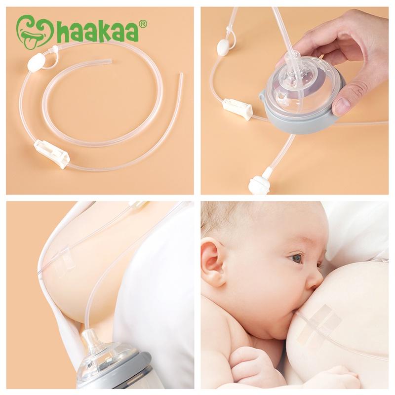 Combo Bình sữa silicone Gen.3 250ml và bộ ống hỗ trợ cho bé ti Haakaa