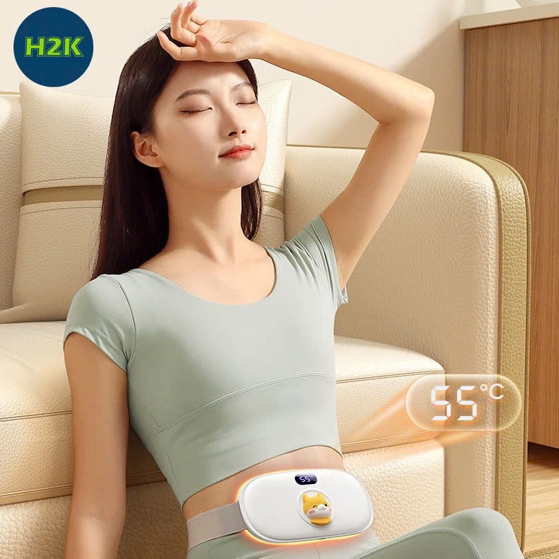Máy chườm nóng hỗ trợ giảm đau bụng kinh có 4 chế độ massage và 3 mức nhiệt ấm bụng: 40-60 độ C Pin sạc UBS, món quà ý nghĩa tặng người yêu MÀU HỒNG