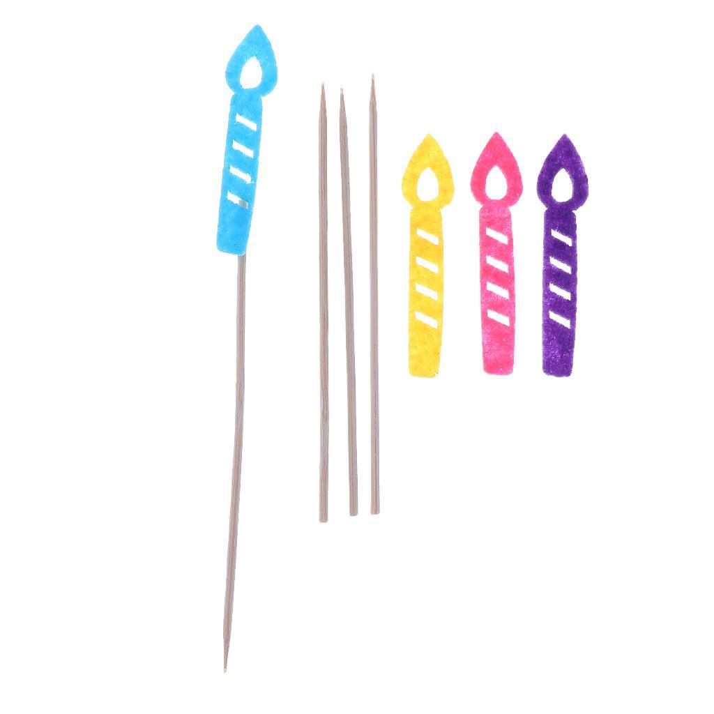 10 Sets Lovely Candle Style Cake Topper Birthday Party Cupcake Picks