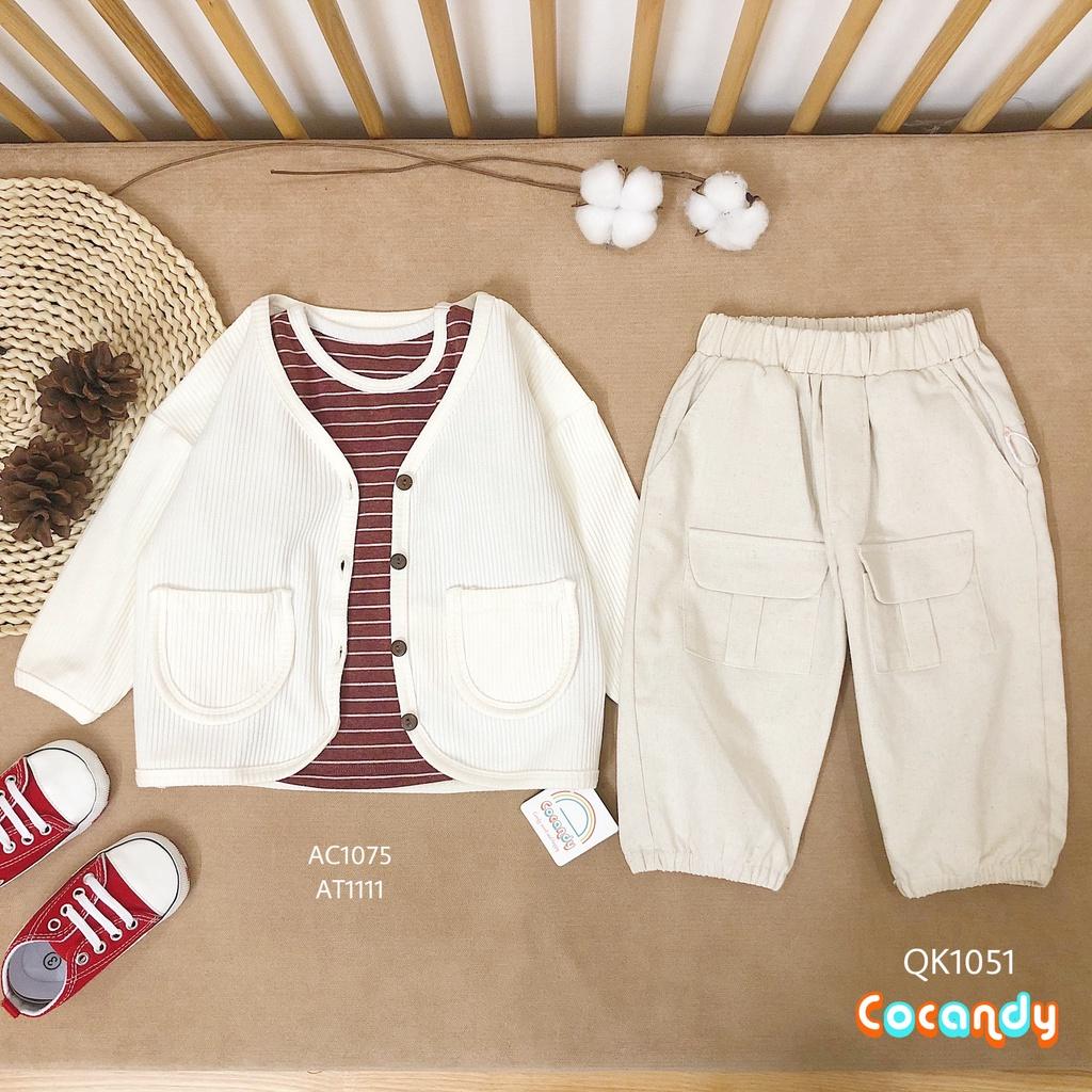 Áo cardigan trắng kem cho bé của COCANDY mã AC107500