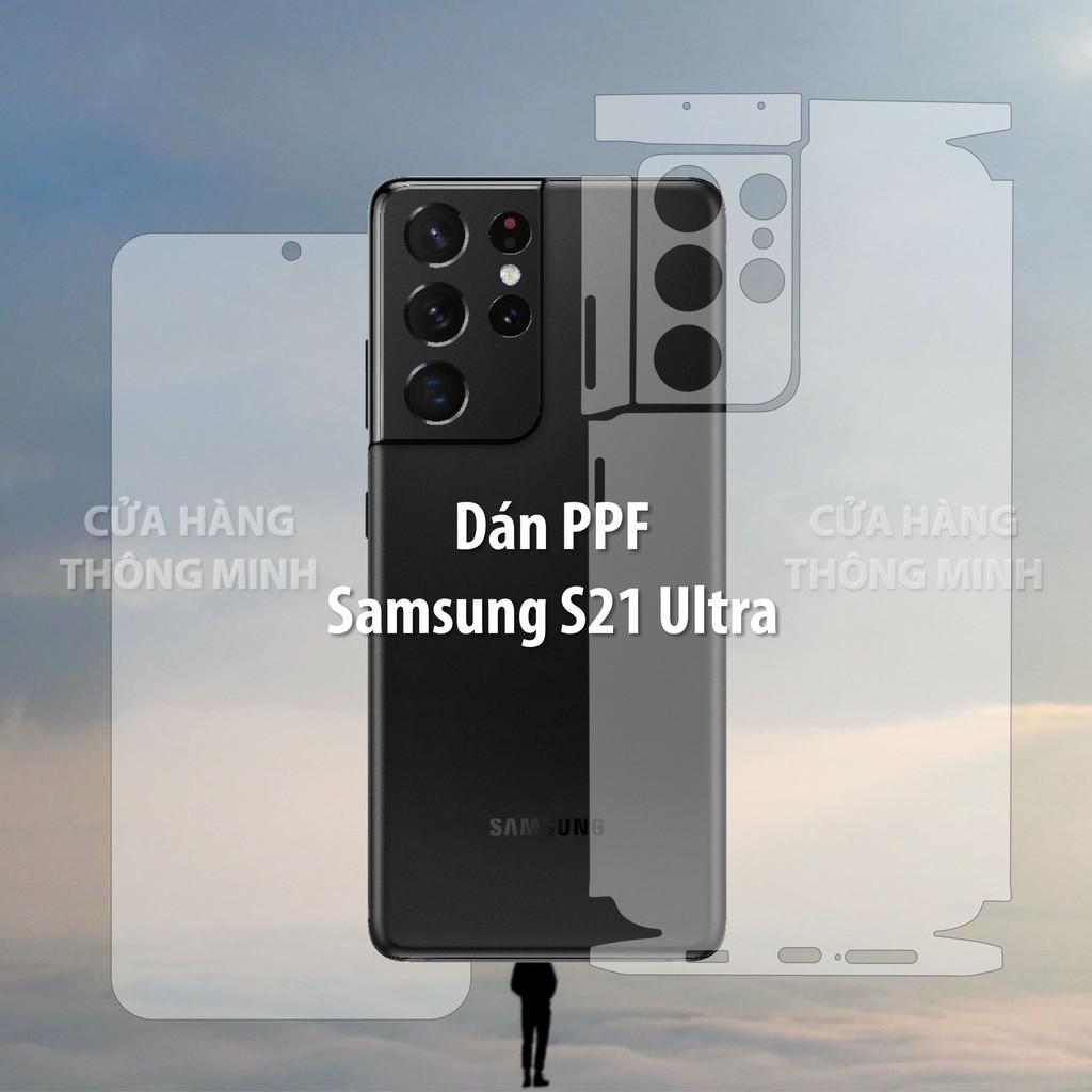 Tấm dán dành cho Samsung S21 Ultra dán PPF mặt trước, dán mặt sau, dán màn hình, dán mặt lưng Full viền chuẩn