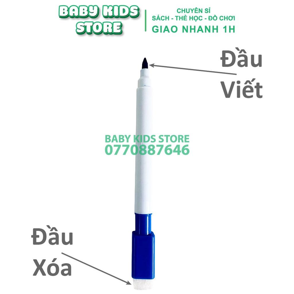 Cỡ to A5 15x21cm + Ép chống thấm viết lên và xóa được - Thẻ học thông minh chữ cái chữ số tập viết tặng kèm bút