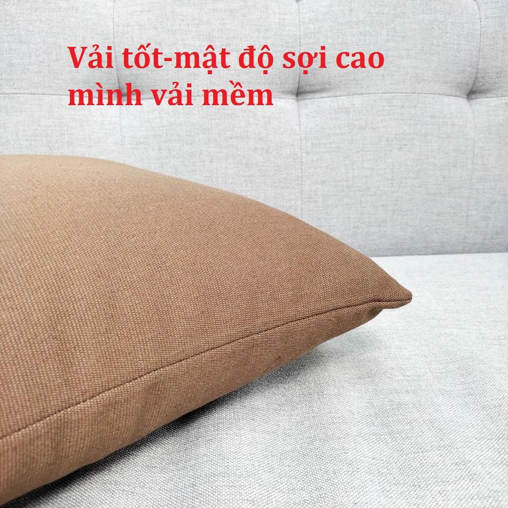 Vỏ gối tựa trang trí nhà cửa sofa 50x50cm màu nâu giá rẻ