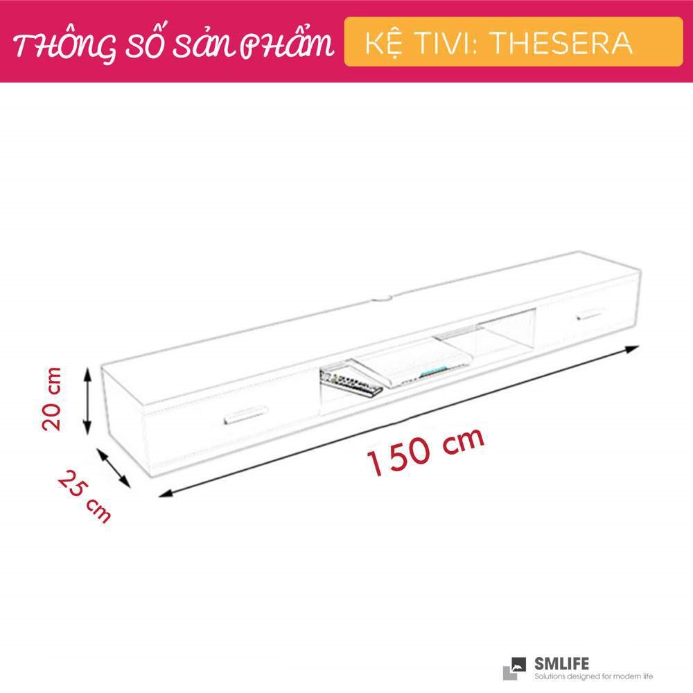 Kệ Tivi gỗ hiện đại SMLIFE Thesera  | Gỗ MDF dày 17mm chống ẩm | D150xR25xC20cm