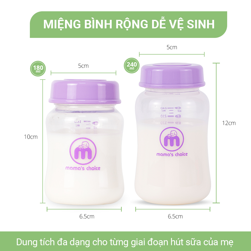 Combo Bình Trữ Sữa và Túi Trữ Sữa Mama’s Choice, Bảo Quản và Trữ Sữa Mẹ, Kiểm Định An Toàn Quốc Tế Bureau Veritas