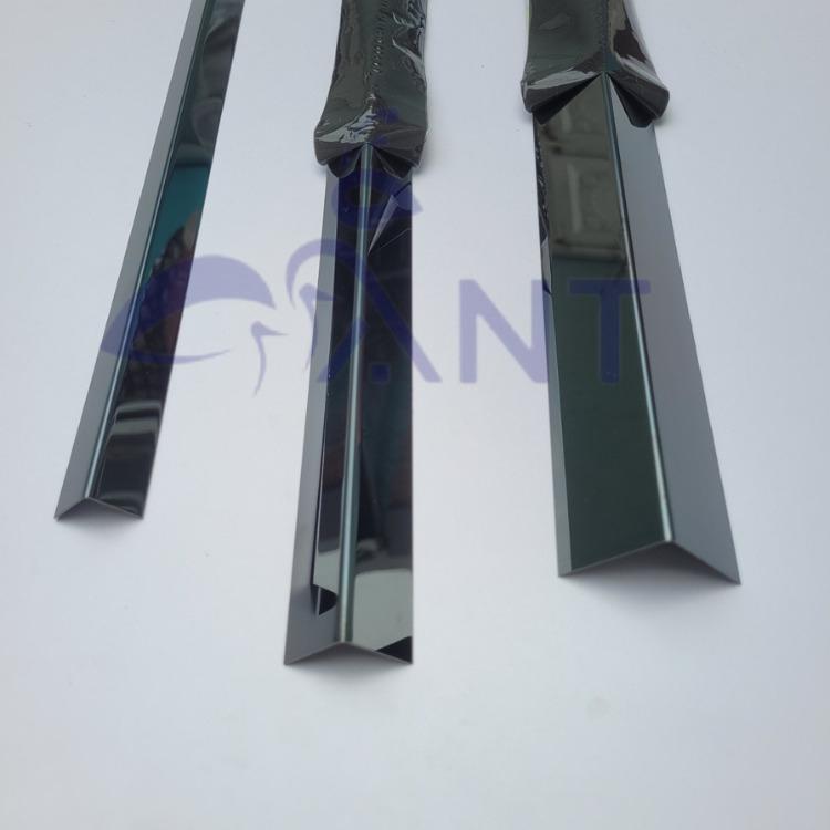 Nẹp Inox chữ V đen gương đủ kích thước, Nẹp V inox, nẹp trang trí, dày 0.4li, thanh dài 1m35 thi công đơn giản