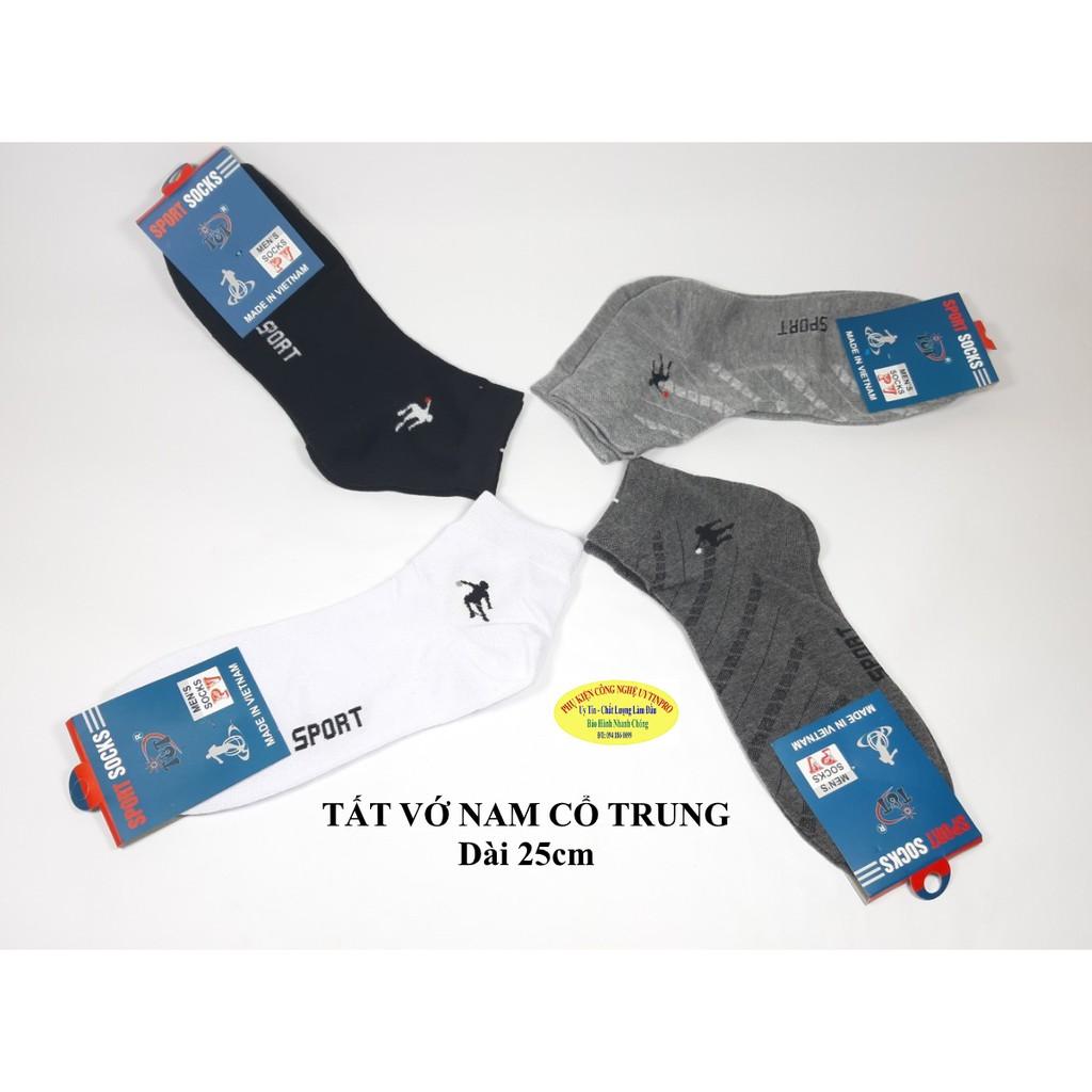 TẤT VỚ NAM CỔ TRUNG In chữ sport trên thân vớ Chất liệu thun cotton Co giãn Thoáng mát Dài 25cm