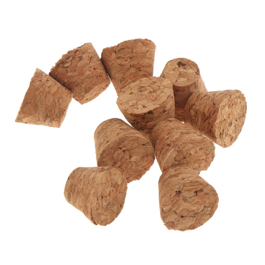 10pcs Tapered Unused Taper Natural Corks Stopper for 7-18mm Bottle DIY Craft