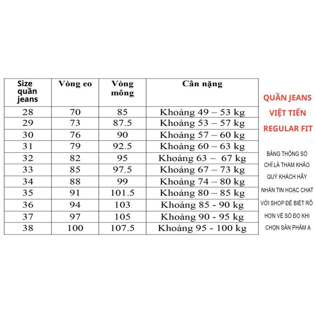 Viettien - Quần Jeans nam dài phom Regular may rộng Màu Xanh 6S7039