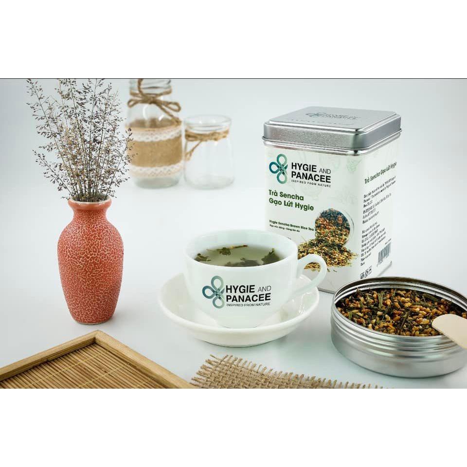 Trà sencha gạo lứt Hygie hộp thiếc 200g - tiện lợi, thơm ngon, hỗ trợ tiêu hóa, tốt cho người mỡ máu