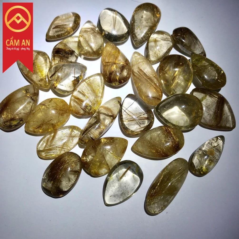 Mặt đá thach anh tóc ánh kim