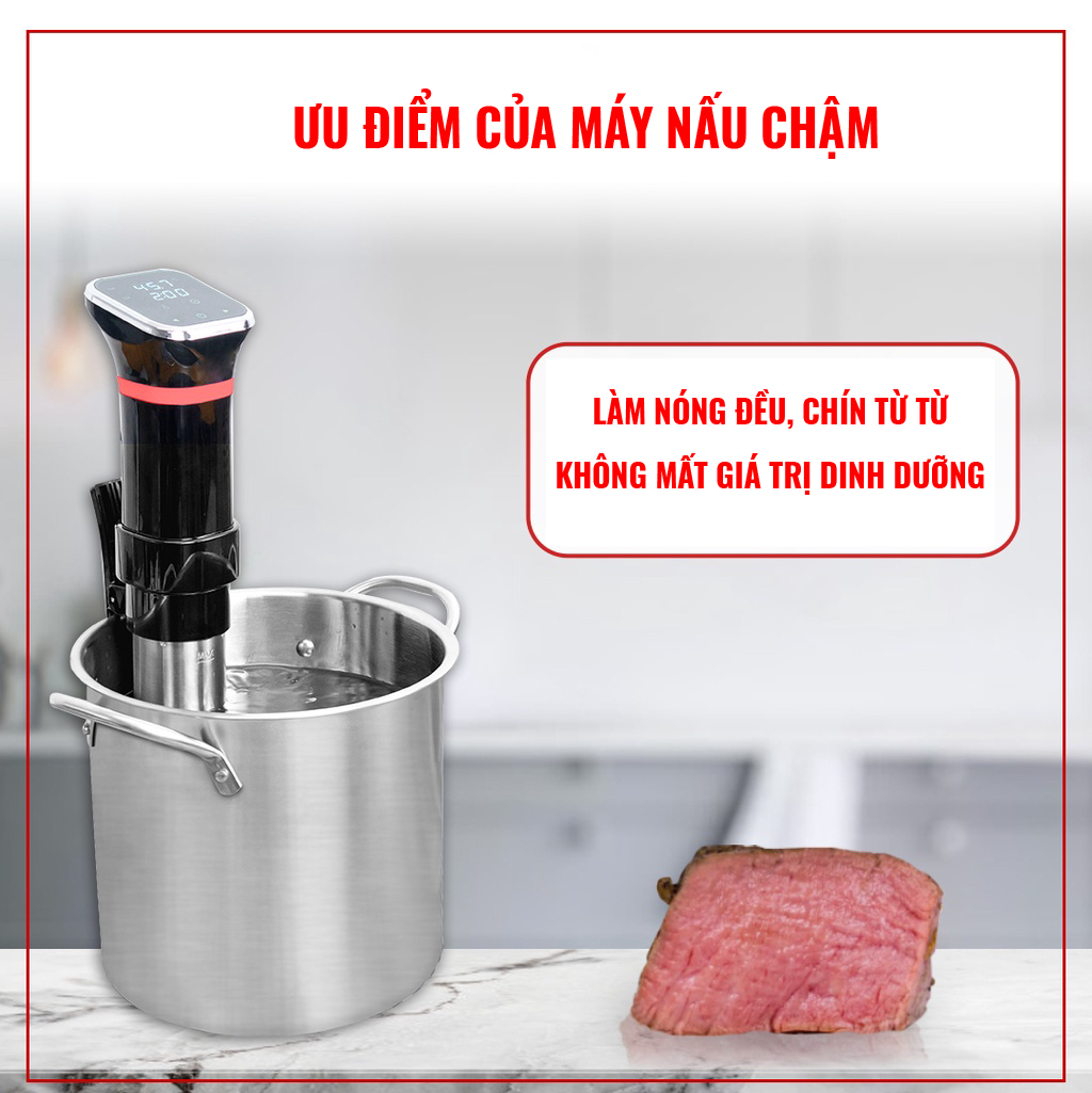 Máy Nấu Chậm Sous Vide SVM11. Kiểm Soát Thời Gian Và Nhiệt Độ Chuẩn Xác. Hàng Nhập Khẩu Chính Hãng SGE Thái Lan