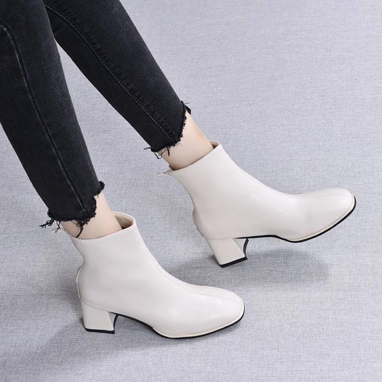 Bốt nữ cao cổ da lì sần gót 6 phân (mã 603-bốt)