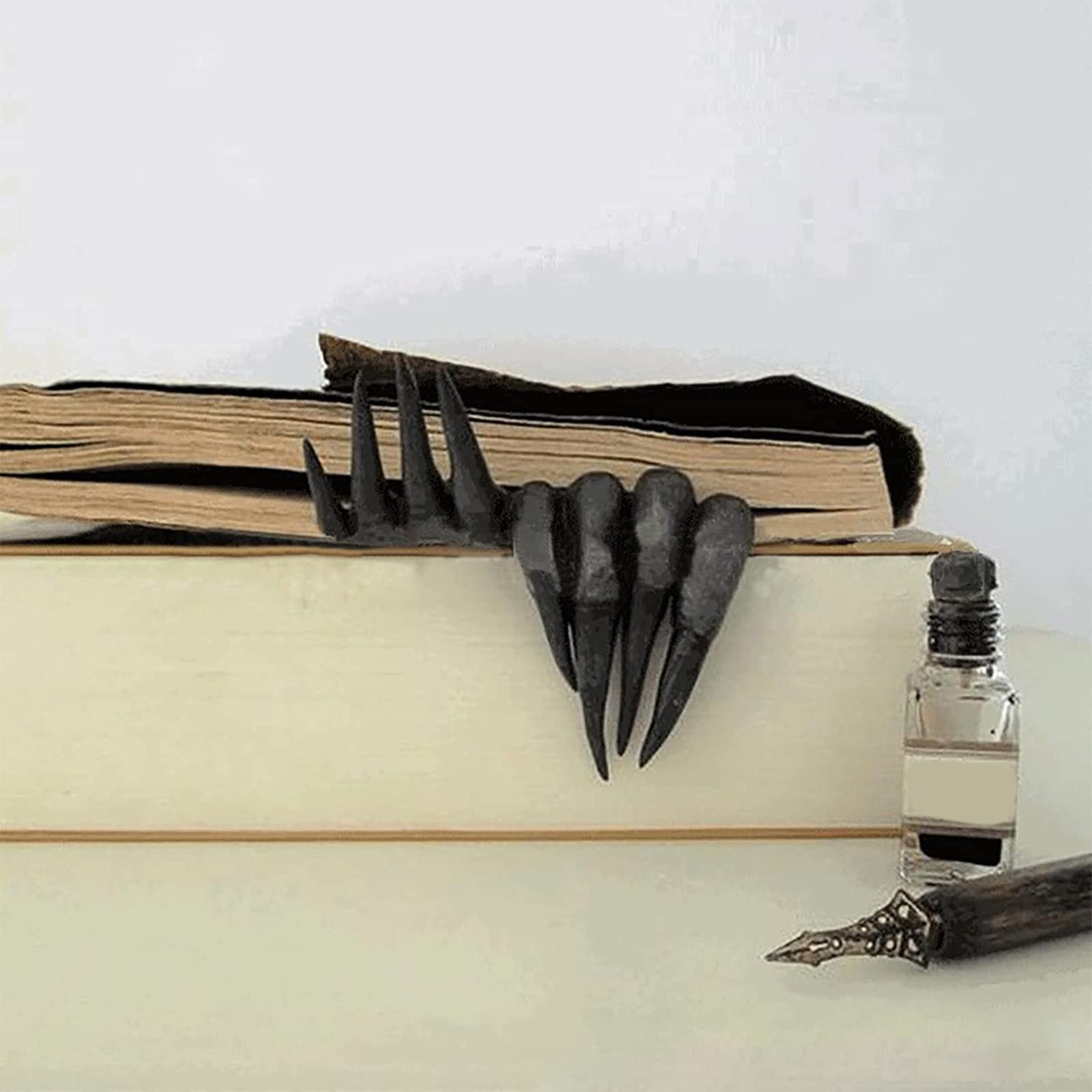 3pcs 3D Devil's Hand Bookmark Statue Stationery Gift Bookshelf Ornaments