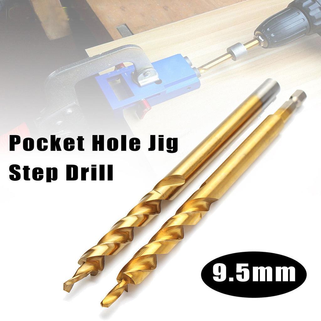 3/8'' 9.5mm Pocket Hole Jig Step Drill Woodworking Joinery For Wood Drilling