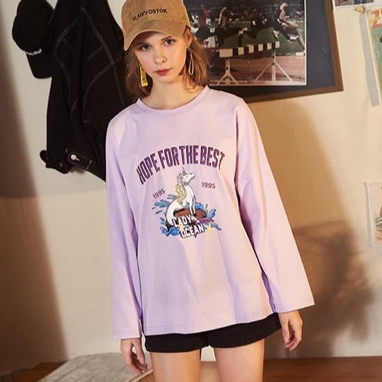Áo thun tay dài form rộng HOPE FOR THE BEST ulzzang thu đông UNISEX