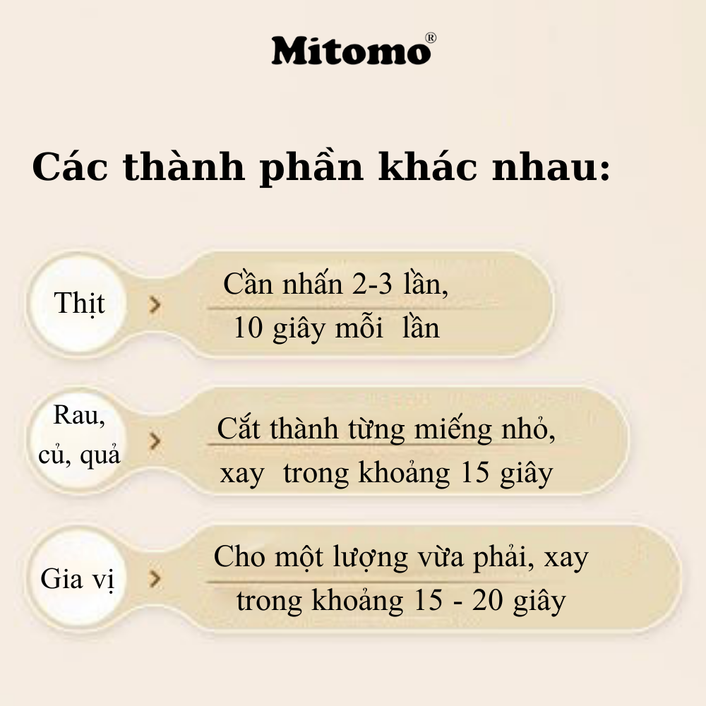 Máy xay hành tỏi ớt, xay thịt đa năng Mitomo MT-350 - Hàng chính hãng