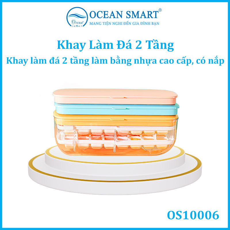 Khay Đá, Khay Đá Silicon 2 Tầng Có Nắp - OS10006