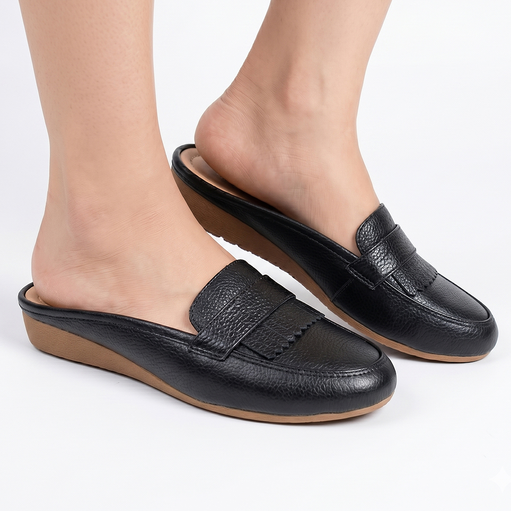 Dép Sục Nữ Da Mềm Cao Cấp HA NAM Đế Cao 3cm – Sang Trọng, Êm Chân, Tôn Dáng DNU2186