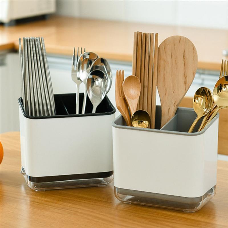 Giỏ Cắm Muỗng Nĩa Đũa Lưu Trữ Giá Đỡ 2 Lớp Dao Kéo Thoát Giá Bộ Đồ Ăn Dao Kệ Dao Kéo Nhà Tổ Chức Dụng Cụ Nhà Bếp