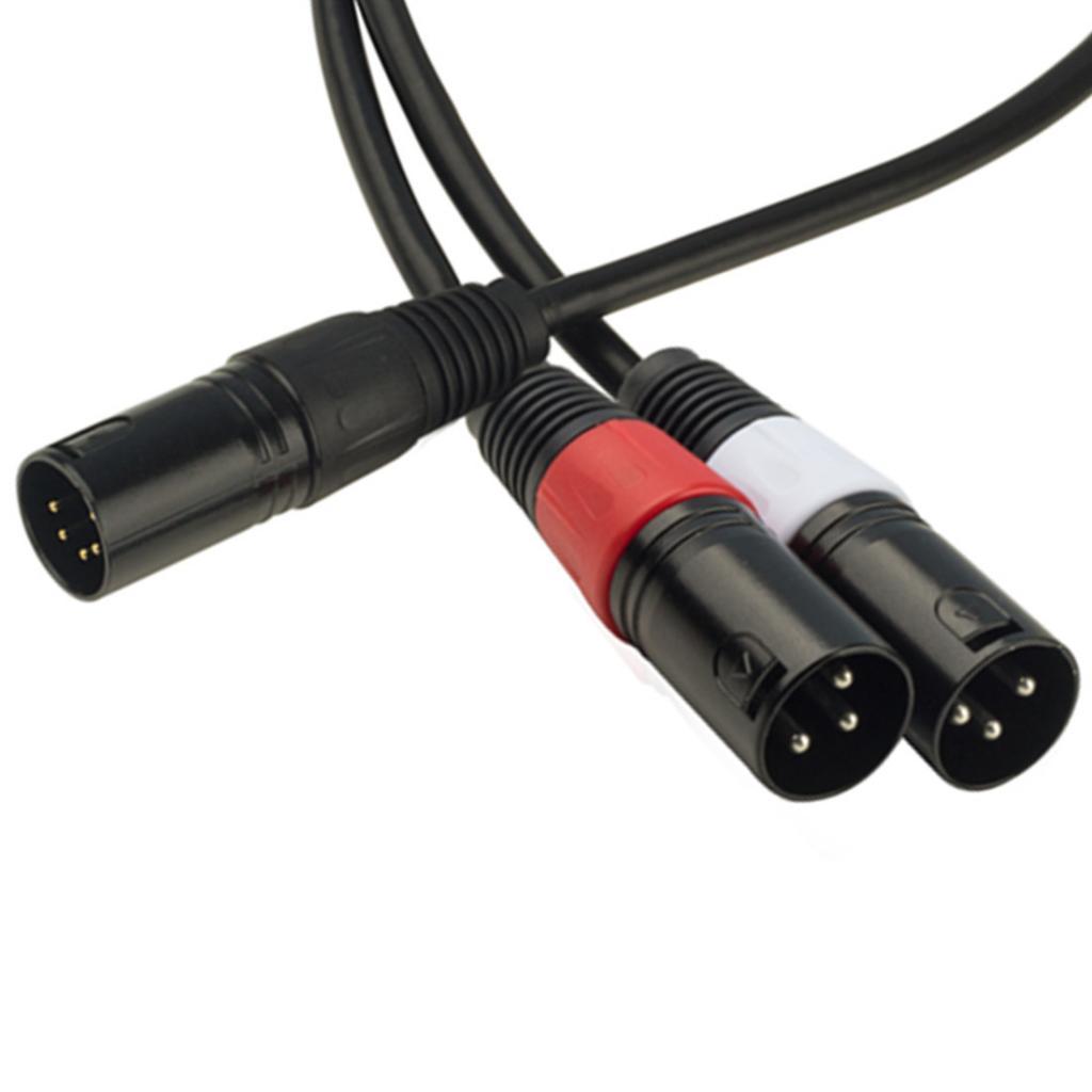 5-Pin Male to Dual 2 XLR 3-Pin Female​ Audio Cable Mic Stereo   7" inch