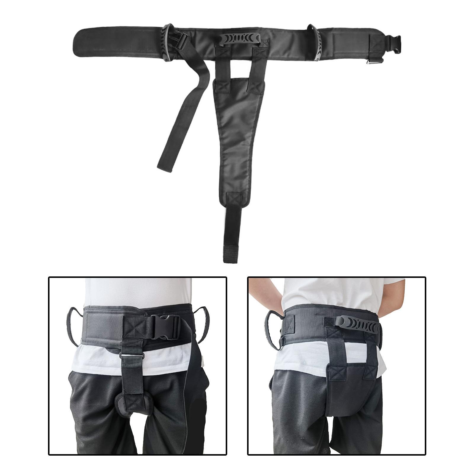 Transfer Care Belt Auxiliary Strap Walking Training Standing Breathable Long Strap Gait Belt for Patient Elderly Bedridden Band Black
