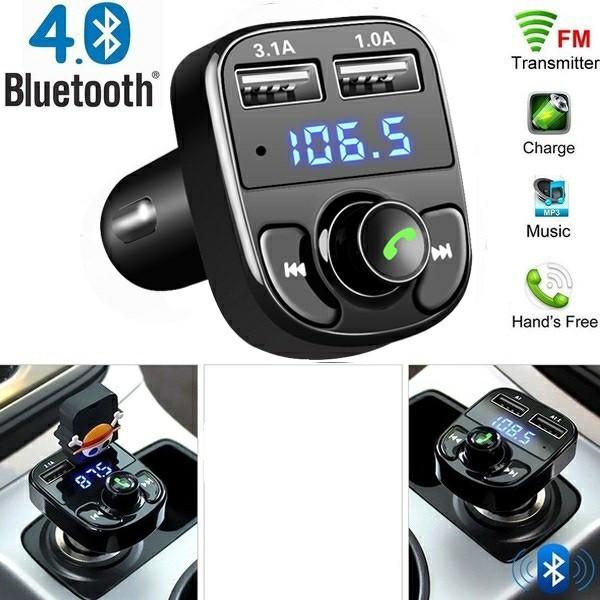 Tẩu Nghe Nhạc Bluetooth X8 Trên Xe Hơi Cao Cấp Kèm Sạc Nhanh 3.1A