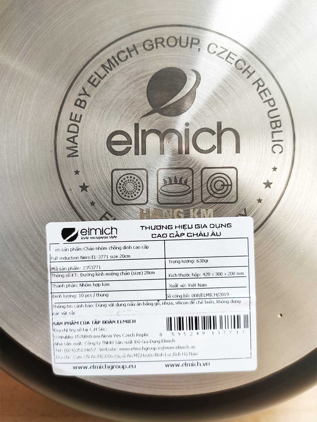 Chảo nhôm chống dính cao cấp đáy từ Full Induction Elmich Nero Premium