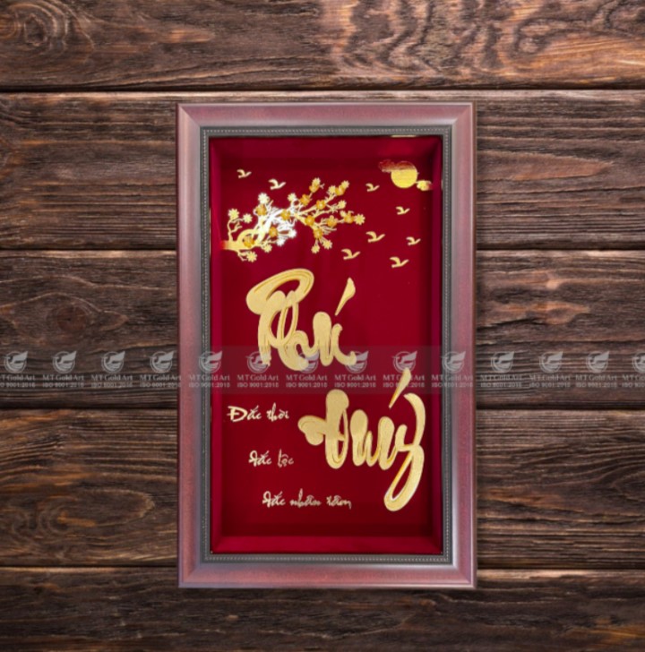 Tranh chữ Phú Quý dát vàng (35x55cm) 24k MT Gold Art- Hàng chính hãng, trang trí nhà cửa, phòng làm việc, quà tặng sếp, đối tác, khách hàng, tân gia, khai trương 