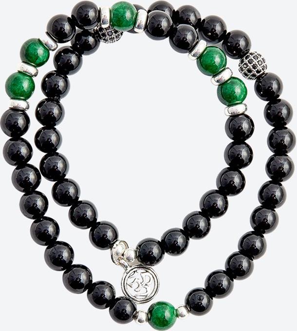 Vòng tay đôi đá thiên thạch mix cẩm thạch sơn thủy Ngọc Quý Gemstones