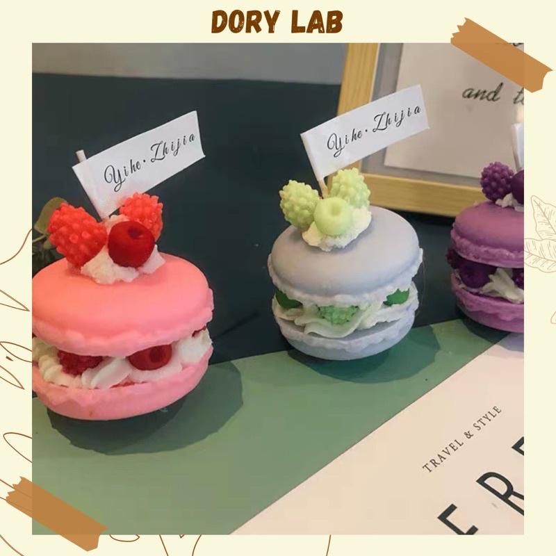 Nến Thơm Bánh Macaron Mix Topping Nhiều Màu Sắc Size Lớn 5cm - Dory Lab