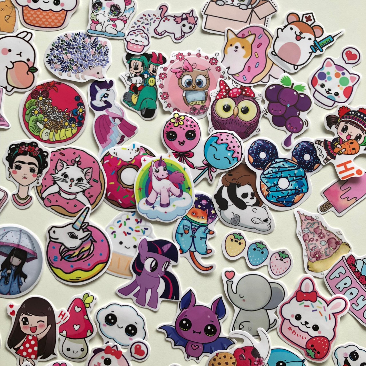 Bộ sticker chủ đề Cute dễ thương 2019, decal hình dán  chống nước, trang trí nón bảo hiểm, điện thoại, lap top