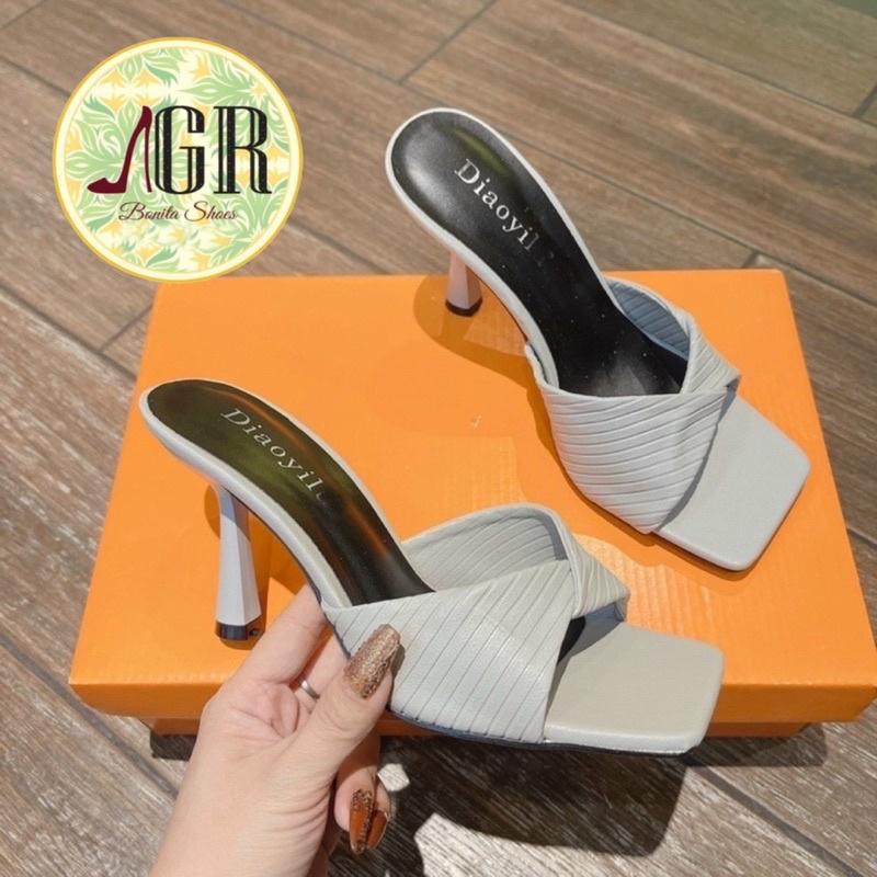 Guốc bản xoắn da mềm GÓT NHỌN 7 cm hàng đẹp