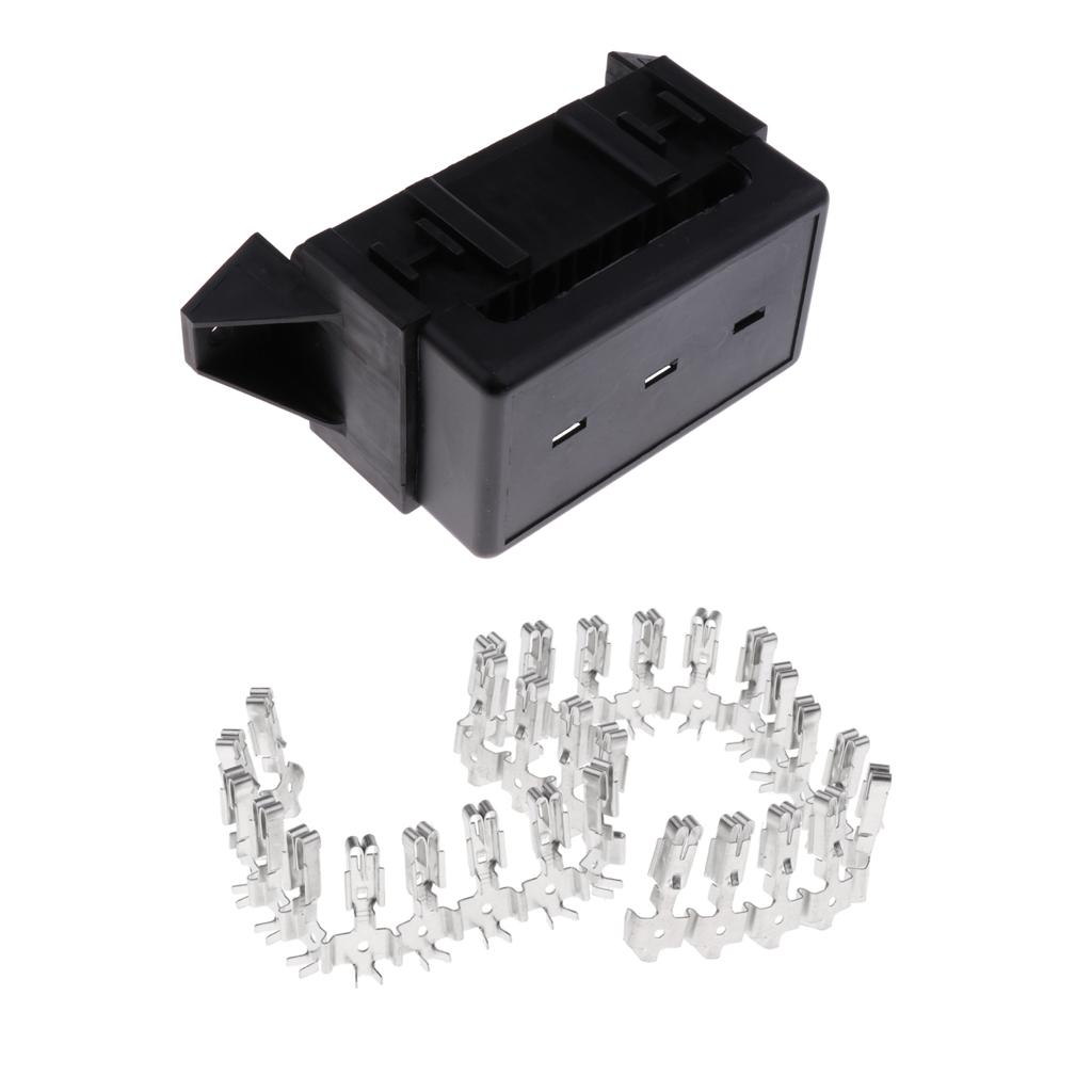Car Motorcycle Electric Cars 14 Way Medium Relay Fuse Box Holder Assembly With Terminals