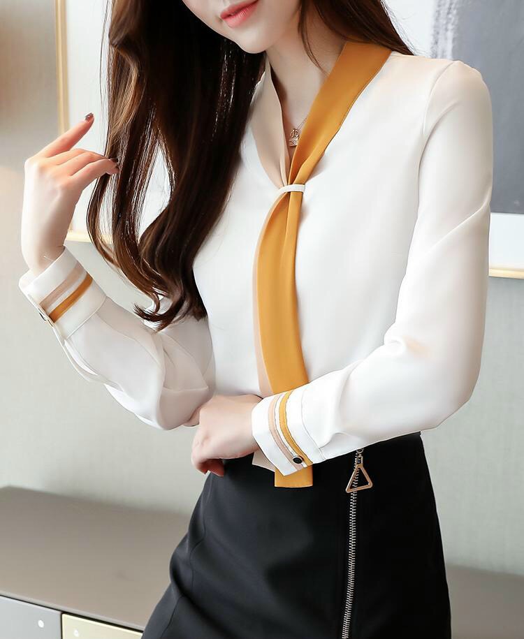 Áo Sơ Mi Voan Lụa Caravat Phong Cách Cao Cấp TP16