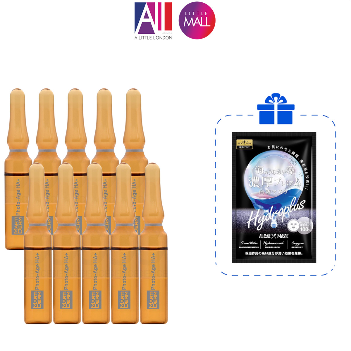 Set 10 ống tinh chất 15% Vitamin C ngừa lão hóa MartiDerm platinum photo age HA+ 2ml TẶNG mặt nạ Sexylook