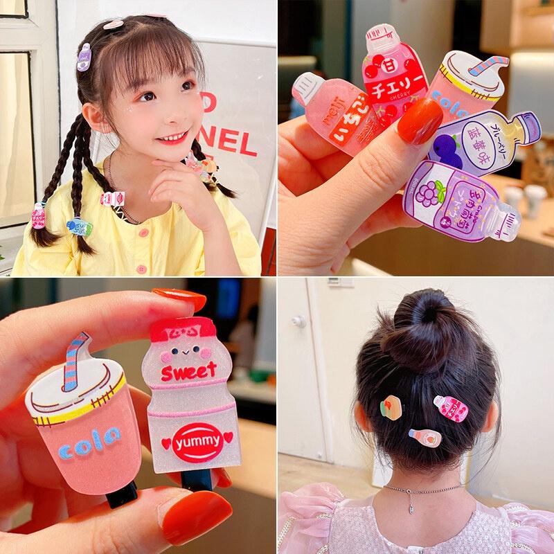 Kẹp Tóc Mái Hình Bình Sữa Và Nước Ngọt Đáng Yêu Cho Nữ Và Bé Gái Phụ Kiện Tóc