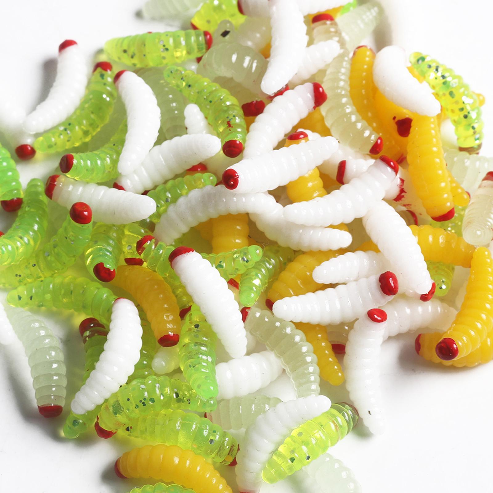 100Pcs Fishing Baits Jig for Freshwater Fishing Gear Portable Worm Grub