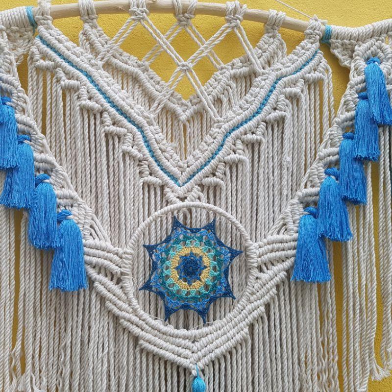 Mành Macrame Santorini trang trí siêu to phong cách Địa Trung Hải sang trọng