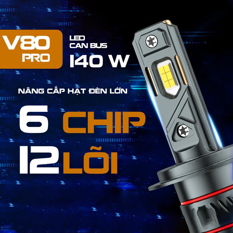 Đèn Led V80 Công nghệ mới 2024 Lõi tản nhiệt đồng kép có nước tản nhiệt Công suất 140W Tuổi thọ 30000h ánh sáng trắng 6K
