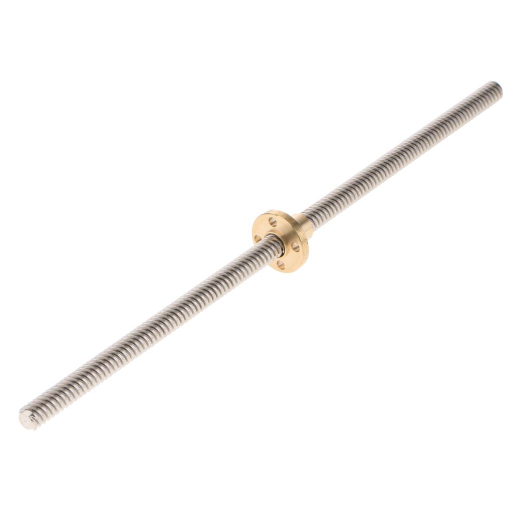 T8 Stainless Lead Screw With Copper Nut For 3D Printer Kit Parts Dia 8mm