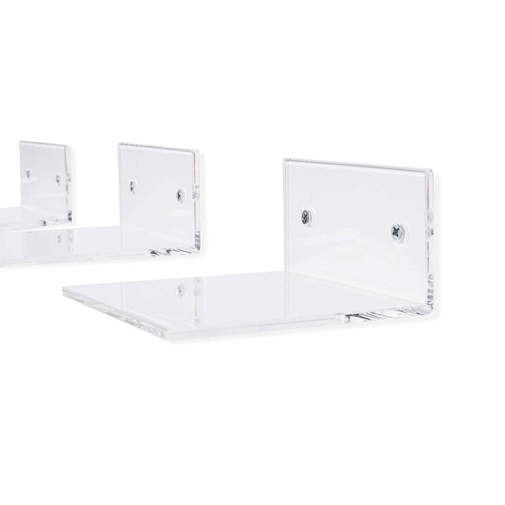 2x2x Small Bathroom 10cm Clear Acrylic Floating Wall Shelf Display Organizer