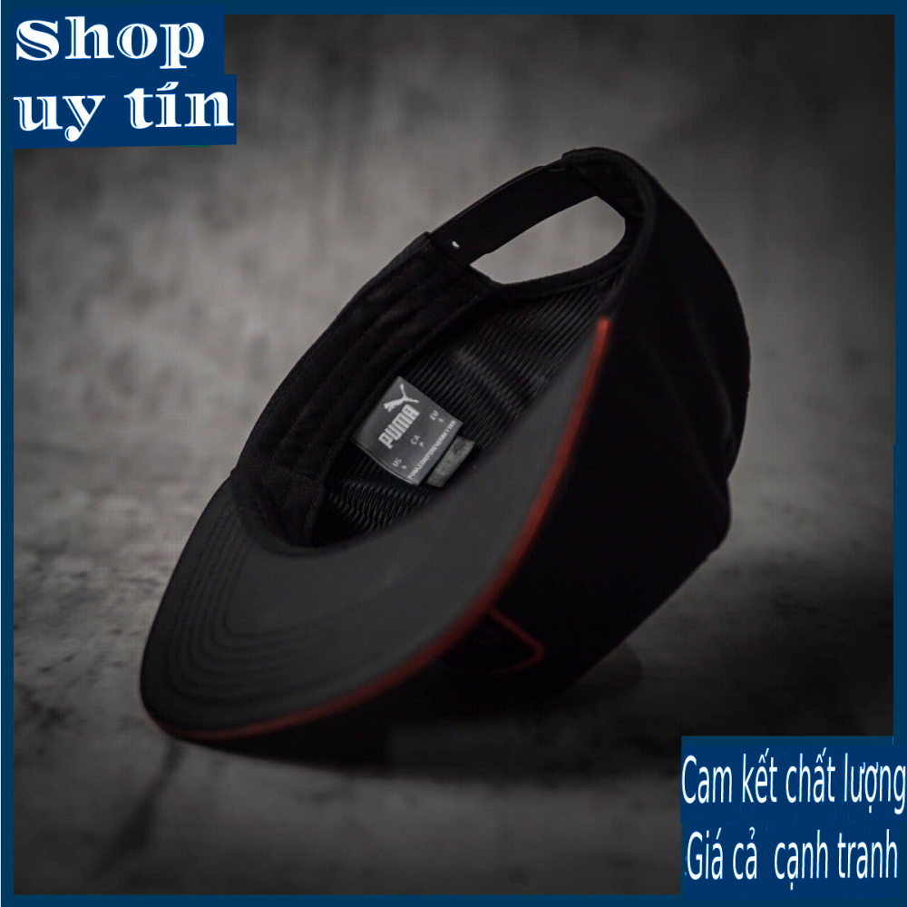 Freeship - MŨ NÓN KẾT LƯỠI TRAI SNAPBACK PM MÀU ĐEN, BÁO SƯ TỬ ĐỎ THỜI TRANG NAM NỮ CAO CẤP