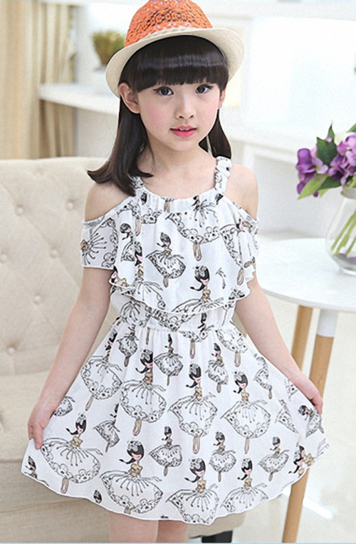 Đầm hở vai bé gái từ 3 đến 14 tuổi - DHV015