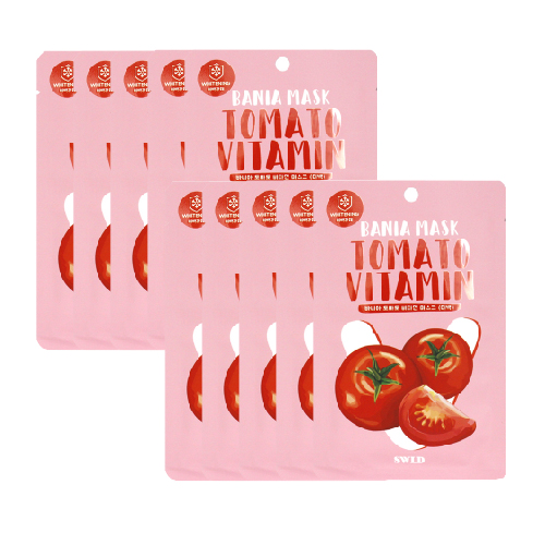 MẶT NẠ LÀM SÁNG DA CHIẾT XUẤT TỪ CÀ CHUA BANIA TOMATO VITAMIN MASK 23g (1 HỘP 10 MIẾNG 23g)