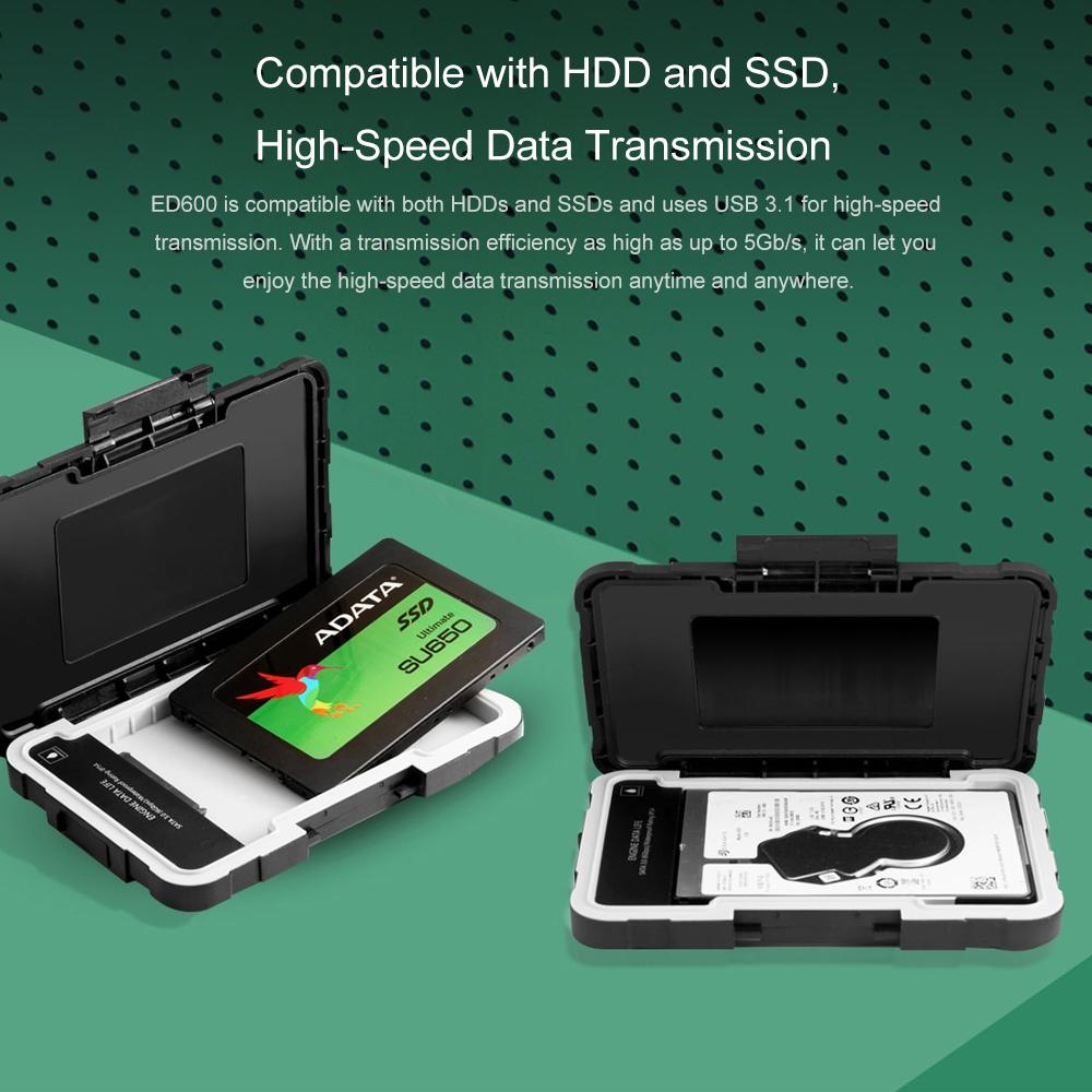Vỏ ngoài ADATA ED600 Bảo vệ một phím chống nước IP54 Thay thế cho máy tính xách tay PC PS4 XBOX