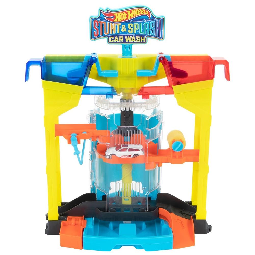 Đồ Chơi Mô Hinh Trạm Rửa Xe Trên Không Stunt &amp; Splash Car Wash - Hot Wheels GRW37