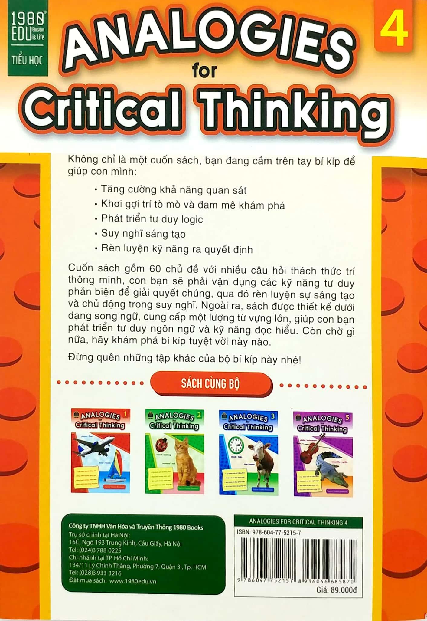 Analogies for Critical Thinking (tập 4)