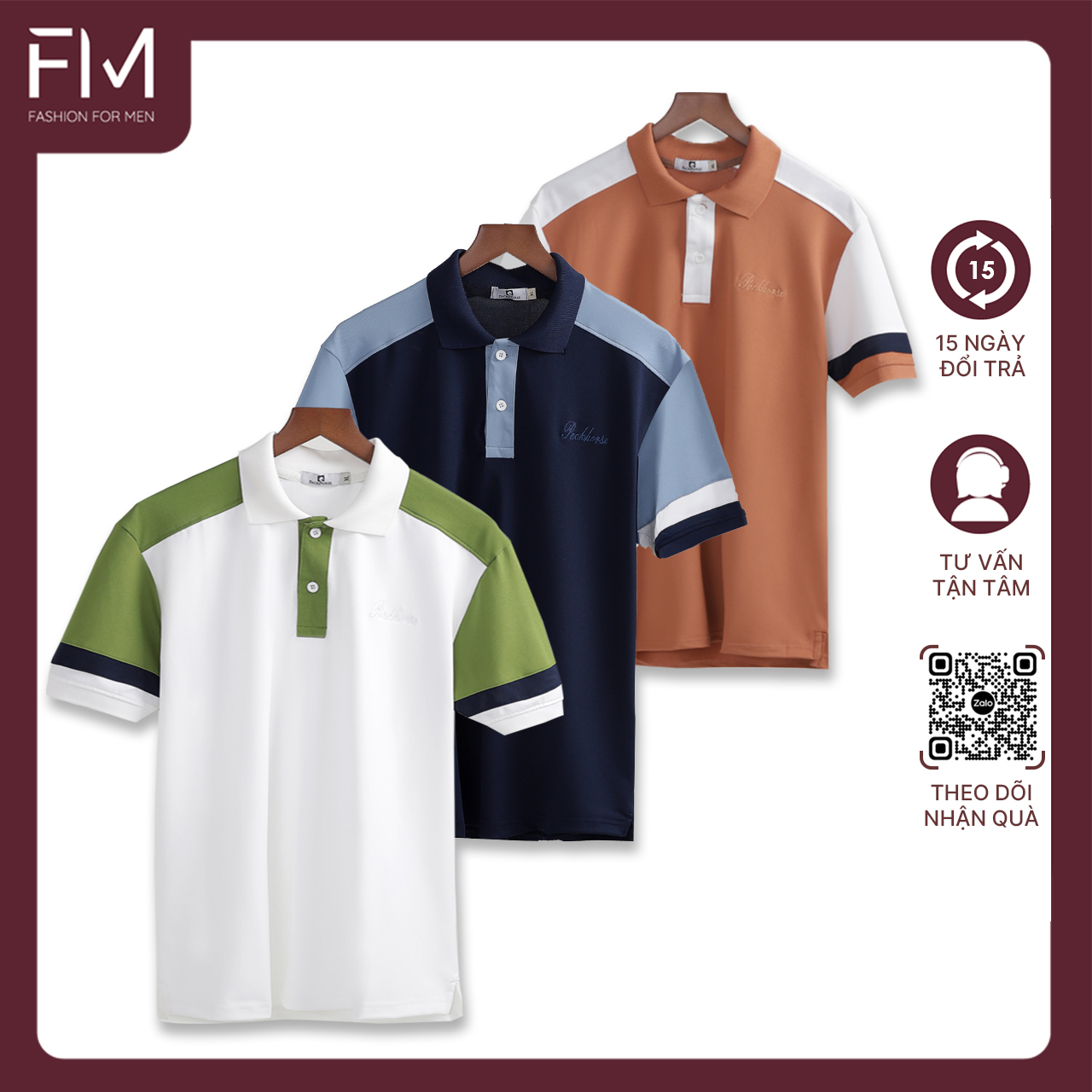 Áo thun nam cổ bẻ, phong cách trưởng thành, chất liệu co giãn dễ dàng vận động - FORMEN SHOP - FMPS164